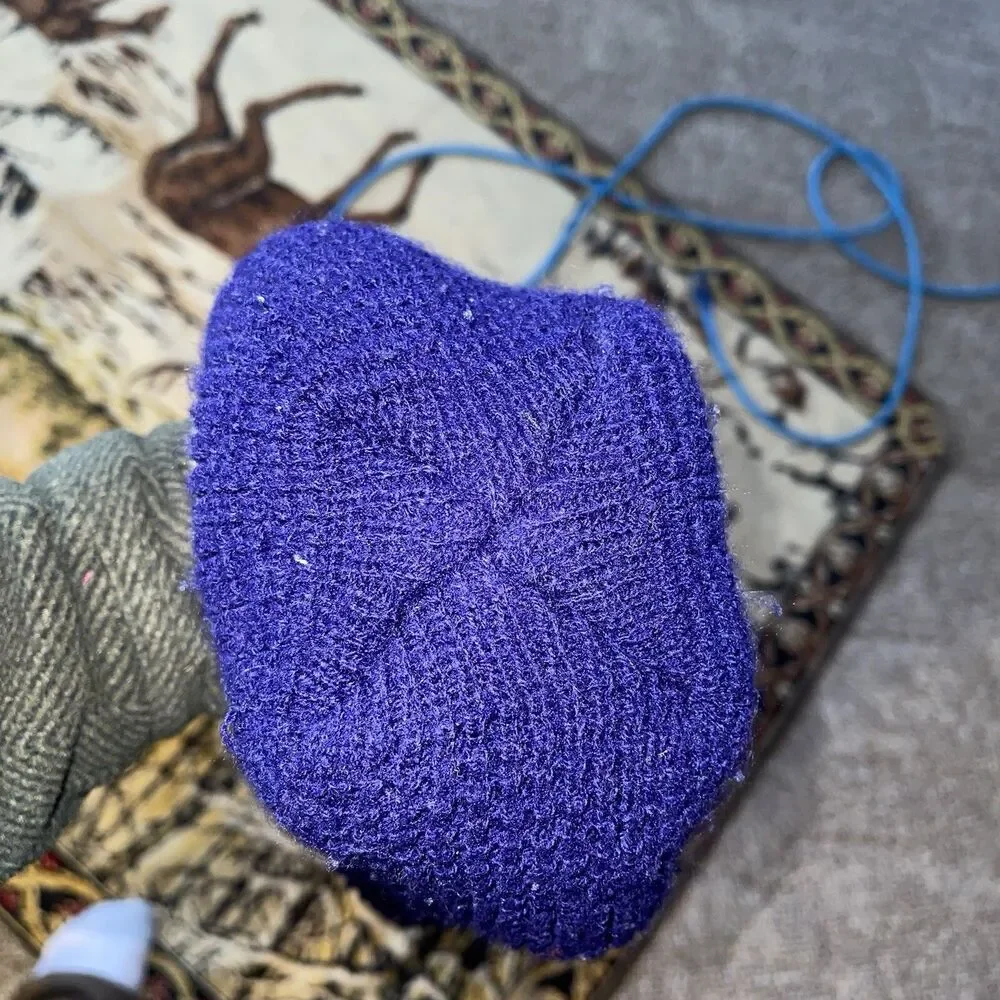 Vintage 70s 80s Extra Thick Ski Mask One Hole Balaclava Winter Knit Hat Ski Cap